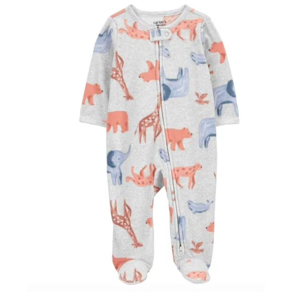 Bundle of (2) Carter's Child of Mine Baby Fleece Footie Pajama Sleepers - Picture 3 of 5
